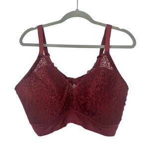 Auden Bralette Womens 4X Used Lace Burgundy Wireless Lightly Lined